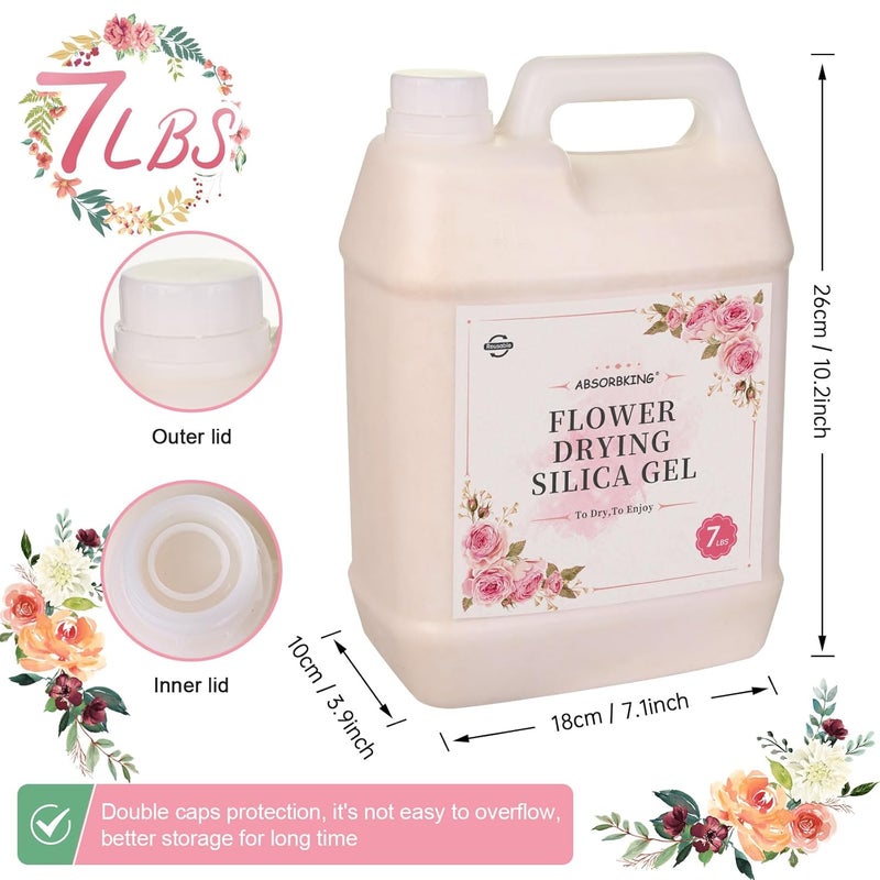 Absorbking Silica Gel Flower Drying – 7 LBS Flower Drying Silica by Reusable, Color Indicating Silica Gel Beads for Drying Flowers, Silica Sand Flower Drying for Wedding Decoration, Resin Mold, Graduation - Image 2